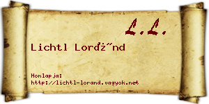 Lichtl Loránd névjegykártya